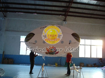 3.5 * 2 एम पुन: प्रयोज्य Inflatable विज्ञापन ओवल गुब्बारा, खोलने की घटनाओं के लिए दो साइड प्रिंटिंग के साथ 0.18 मिमी हीलियम की गुणवत्ता पीवीसी